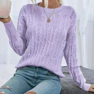Lavender Cable Knit Sweater